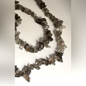Pretty smokey quartz necklace and matching bracelet set.